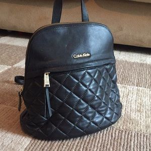Calvin Klein Black Leather Mini Backpack
